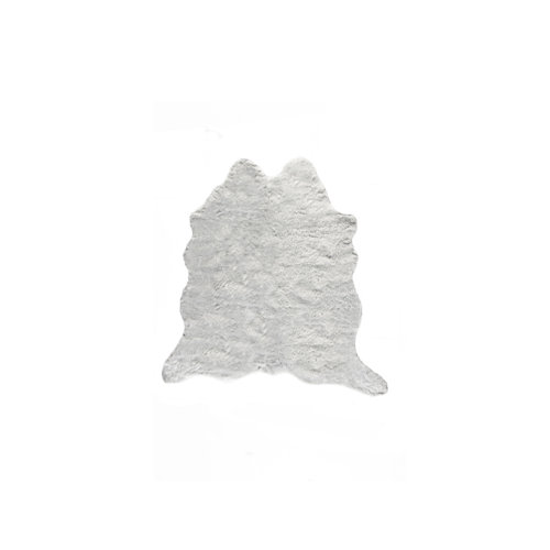 Mercer41 Dillard Faux Cowhide Gray Machine Washable Rug & Reviews Wayfair